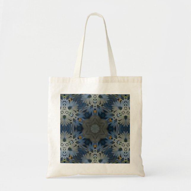 Vintage Daisy Blue Floral Tote Bag (Front)
