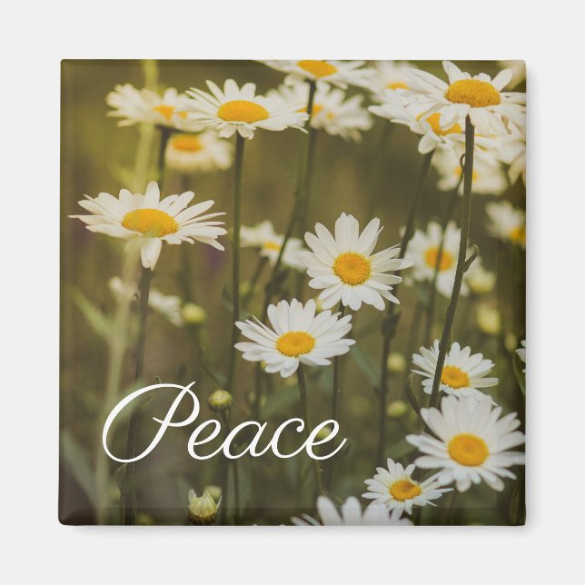 Vintage Daisy Boho Mantra Word Magnet (Front)
