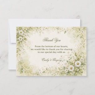 Vintage Daisy Botanical Thank You Card