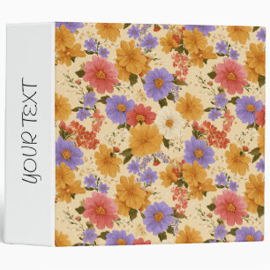Vintage Daisy Floral Pattern (2) Binder