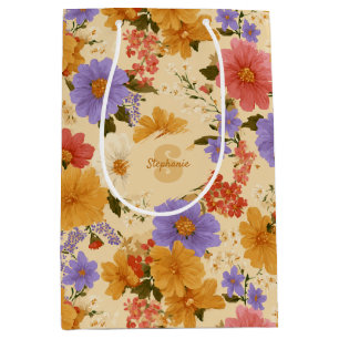 Vintage Daisy Floral Pattern (2) Medium Gift Bag