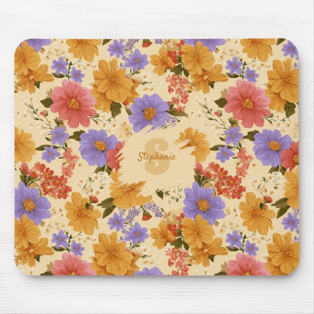 Vintage Daisy Floral Pattern (2) Mouse Pad (Front)