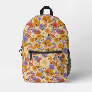 Vintage Daisy Floral Pattern (2) Printed Backpack