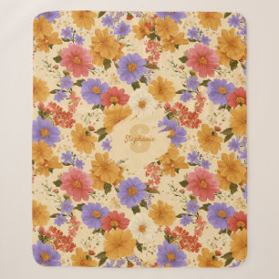 Vintage Daisy Floral Pattern (2) Sherpa Blanket