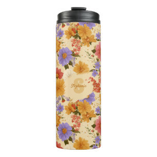 Vintage Daisy Floral Pattern (2) Thermal Tumbler