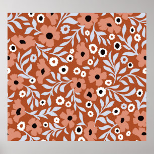 Vintage daisy flowers: abstract background. poster