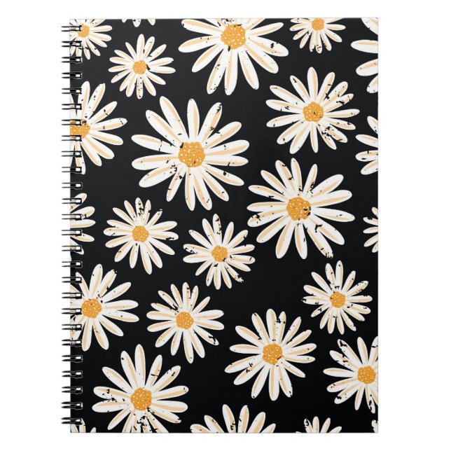 Vintage Daisy flowers seamless vintage pattern. Di Notebook (Front)