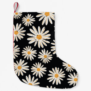 Vintage Daisy flowers seamless vintage pattern. Di Small Christmas Stocking