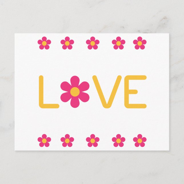 Vintage Daisy Love Postcard (Front)
