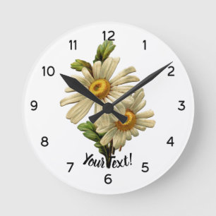 Vintage Daisy Round Clock