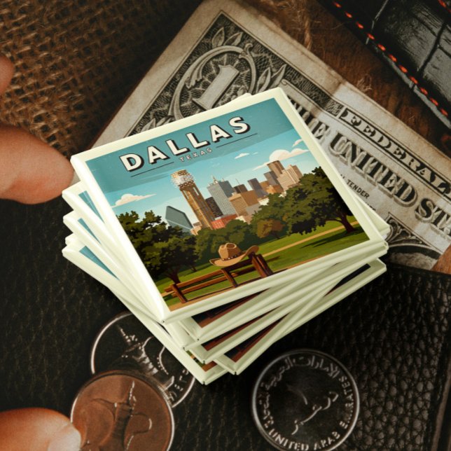 Vintage Dallas Texas 2 Inch Square Button (Creator Uploaded)