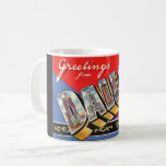 Vintage Dallas Texas Mug<br><div class="desc">A stunning vintage postcard greeting from Dallas,  Texas.  If you prefer a different colour background on the mug it's easy to change it!</div>