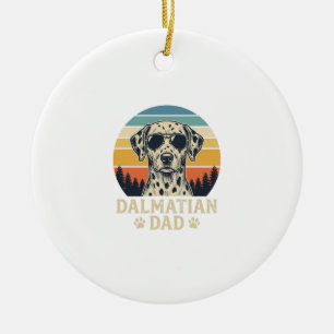 Vintage Dalmatian Dad Dog Lover Design_1 Ceramic Ornament