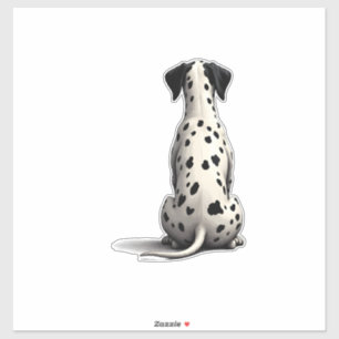 Vintage Dalmatian Dog From Behind Illustration Min