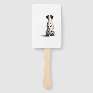 Vintage Dalmatian Dog From Behind Illustration Min Hand Fan