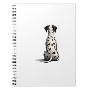 Vintage Dalmatian Dog From Behind Illustration Min Notebook