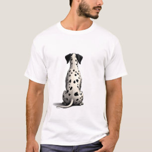 Vintage Dalmatian Dog From Behind Illustration Min T-Shirt