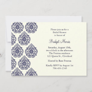 Vintage Damask Bridal Shower Invitation