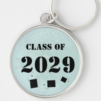 Vintage Damask Class of 2012 Keychain Tossing Caps