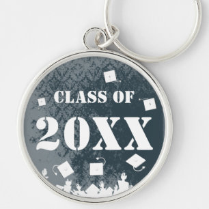 Vintage Damask Class of  Keychain Tossing Caps