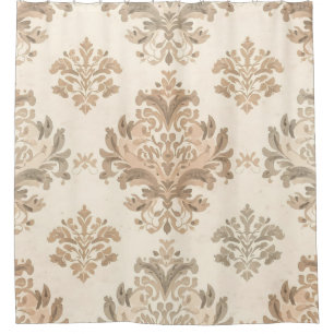 Vintage Damask Elegant Beige French Farmhouse