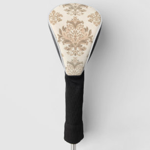 Vintage Damask Elegant Beige French Farmhouse Golf Head Cover