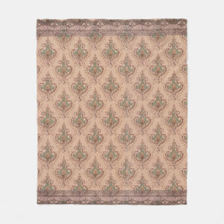 Vintage Damask Elegant Pattern Fleece Blanket