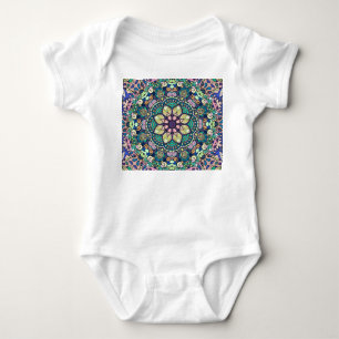 Vintage Damask: Elegant Seamless Pattern Baby Bodysuit