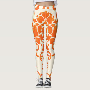 Vintage Damask: Elegant Seamless Texture Leggings