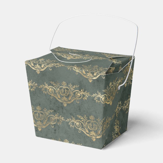 Vintage Damask Favor Box (Front Side)