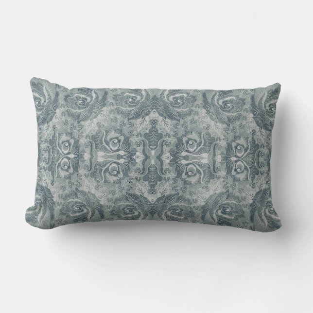 Vintage Damask Floral Pattern Light Green - Pillow (Front)