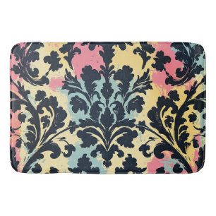 Vintage Damask Flourish Pattern Bath Mat