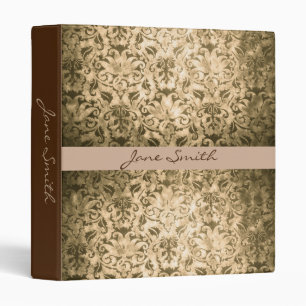 Vintage damask gothic brown stylish grunge binder