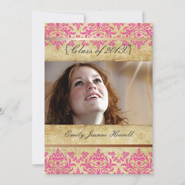 Vintage Damask/Graduations Party Invitations (Front)