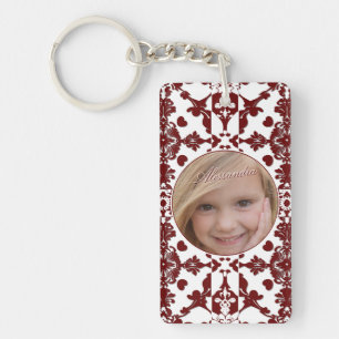 Vintage Damask Monogram Keychain