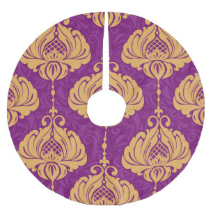 Vintage Damask Ornamental Pattern. Brushed Polyester Tree Skirt