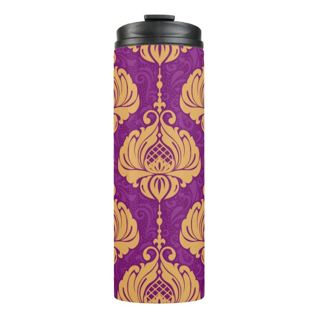 Vintage damask ornamental seamless pattern thermal tumbler (Front)