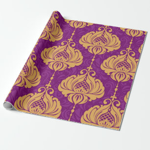 Vintage damask ornamental seamless pattern wrapping paper