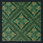Vintage Damask Pattern - Emerald green and gold Acrylic Print<br><div class="desc">Vintage Damask Pattern - Emerald green and gold</div>