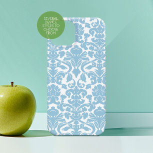 Vintage Damask Pattern - Light Blue iPhone 15 Pro Max Case
