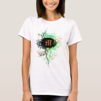 Vintage Damask Pattern with Monogram Letter M