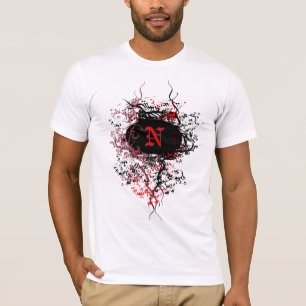 Vintage Damask Pattern with Monogram Letter N T-Shirt