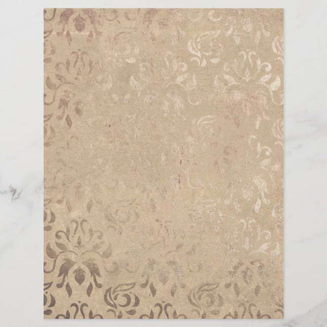 Vintage Damask Patterned Scrapbook Paper (Front)