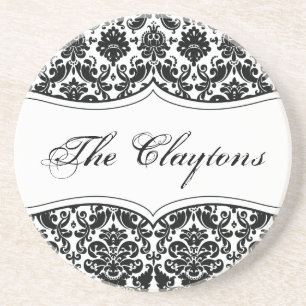 Vintage Damask Personalized Coaster