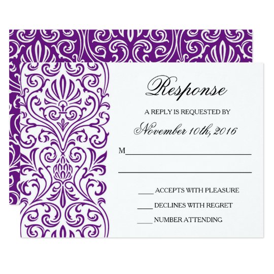 Vintage Damask RSVP Card
