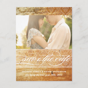 Vintage Damask Save the Date Announcement Postcard