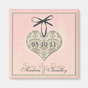 Vintage Damask Save the Date Magnet