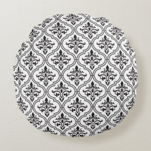 Vintage Damask Seamless Classic Design Round Pillow