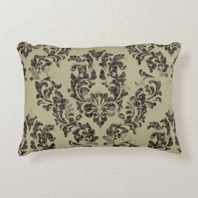 Vintage damask seamless pattern accent pillow (Front)