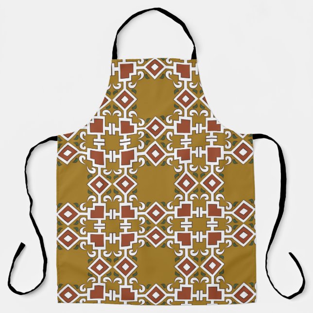 Vintage damask seamless pattern background check s apron (Front)